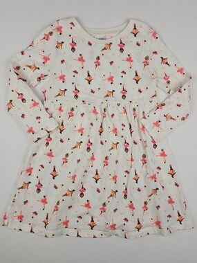 Old Navy Toddler Girls Ballerina Print Long Sleeve Dress 3T